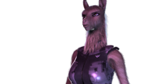 This one ISN'T Llama Croft! :) Creating Llama Croft meant I had a female llama base for other lassie llamas. This is the Yellow Team's character, who had a make over with the new much improved female llama look.